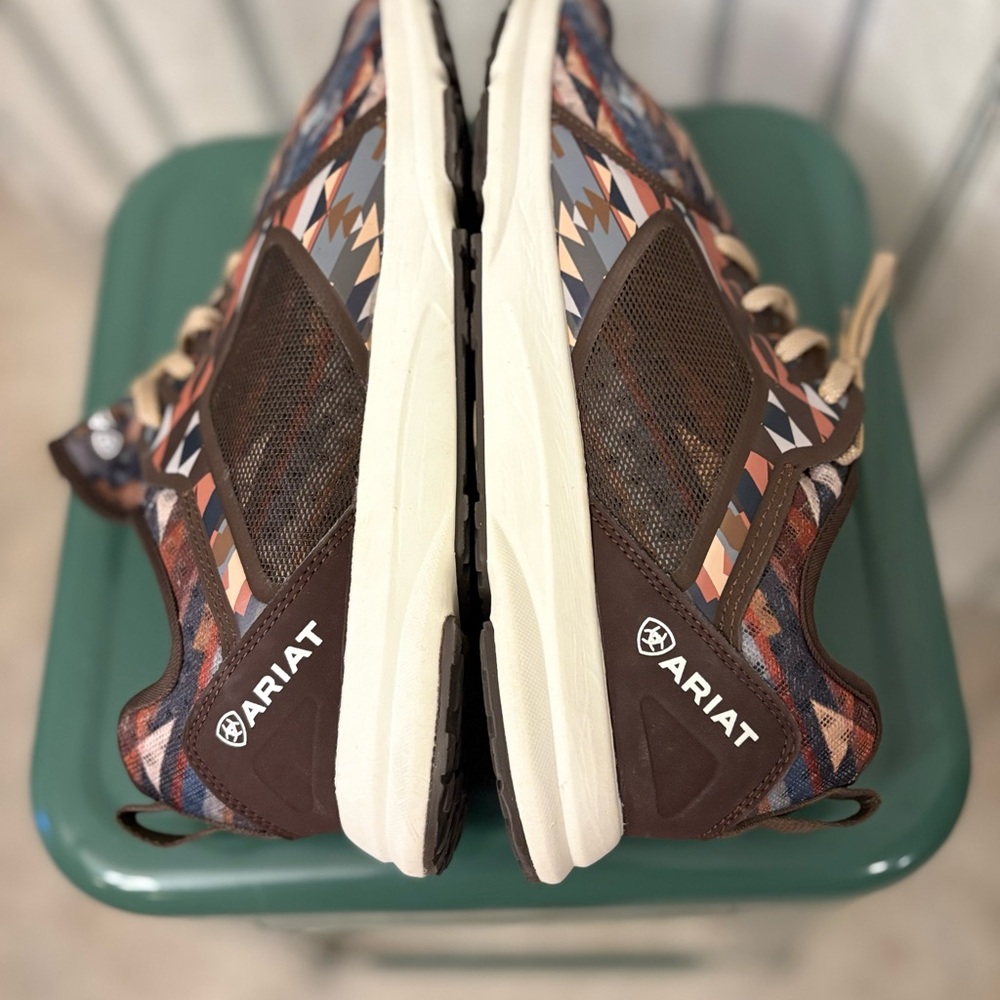 Ariat Brown and Cream Geometric Sneakers